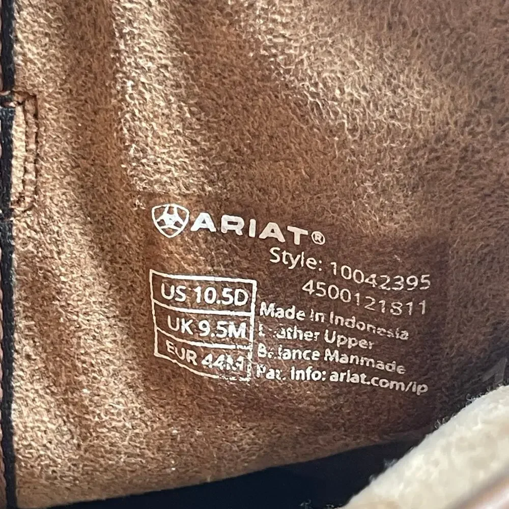 Ariat Energy Max Western Work Boots Brown Square Toe Men's 10.5D Leather